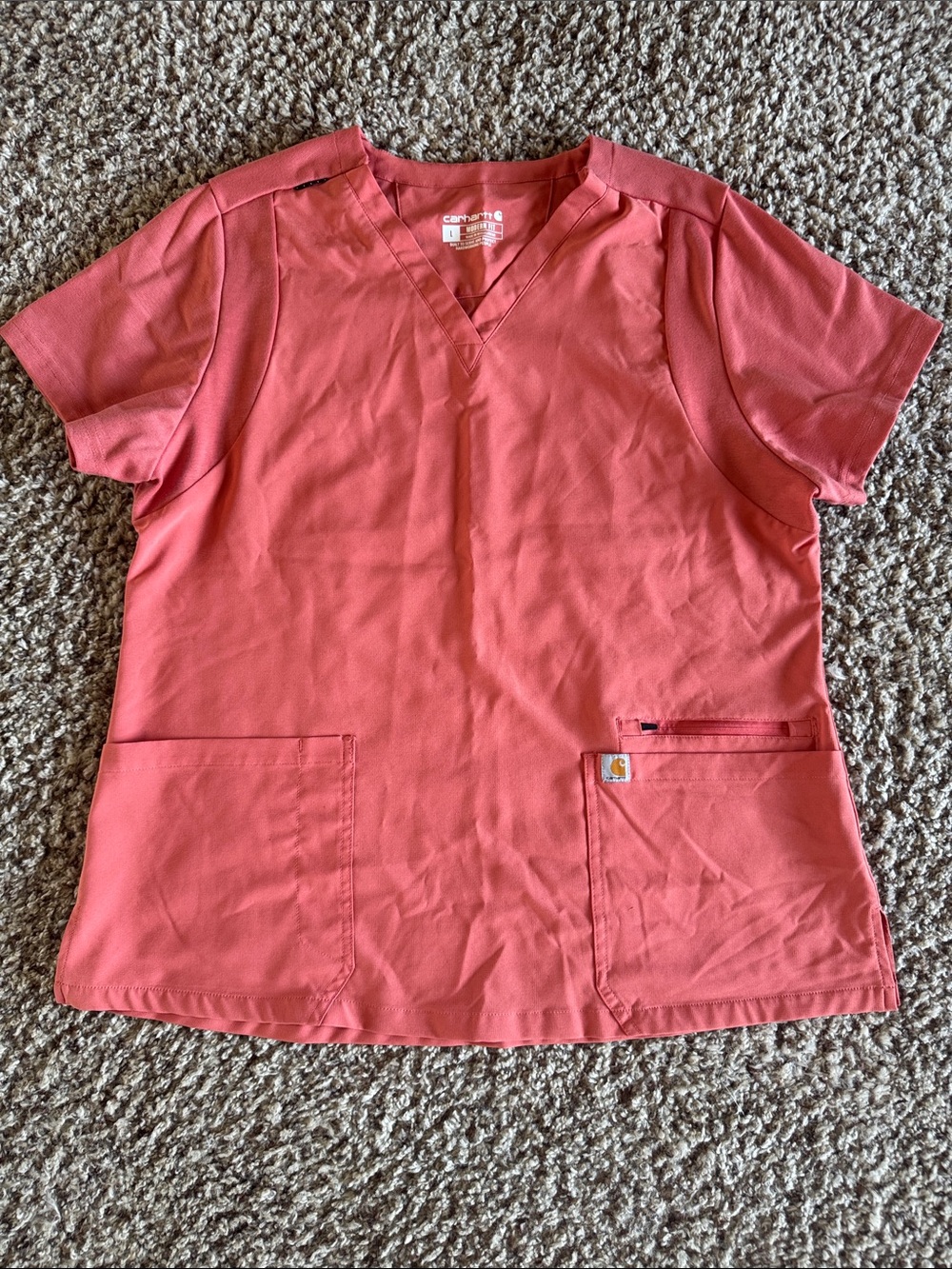 Carhartt Coral Short Sleeve V-Neck Scrub Top
